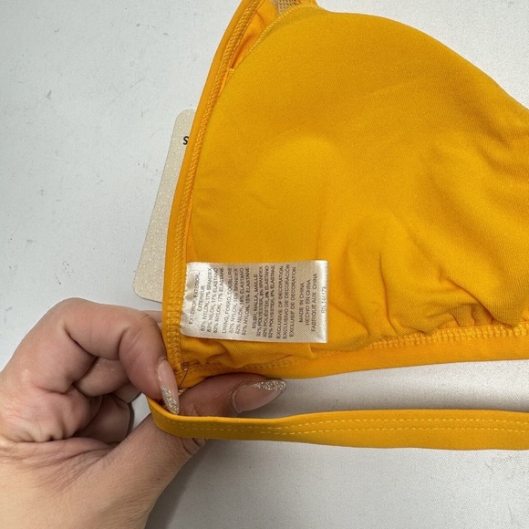 NEW BLUMOSS MAI MESH PANEL TRIANGLE BIKINI TOP- SUNSET Large - Picture 12 of 14